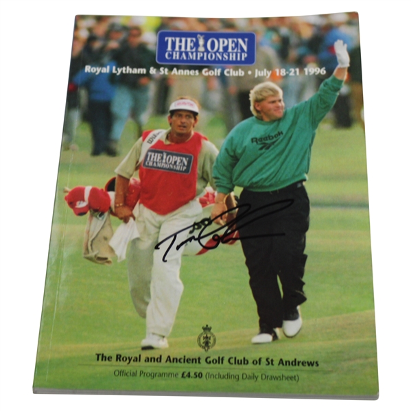Tom Lehman Signed 1996 Open Championship at Royal Lytham & St Annes Program JSA ALOA