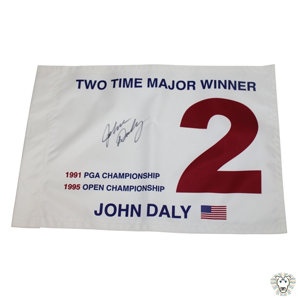 John Daly Signed 2 Time Major Winner Flag - Daly Collection JSA ALOA