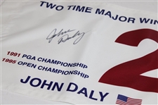 John Daly Signed 2 Time Major Winner Flag - Daly Collection JSA ALOA