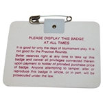Jack Nicklaus Signed 1986 Masters Tournament SERIES Badge #X5059 JSA ALOA