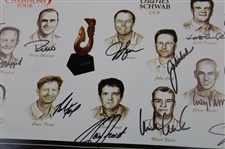 Field Signed 2015 Mitsubishi Championship at Hualalai Resort Poster JSA ALOA