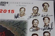 Field Signed 2015 Mitsubishi Championship at Hualalai Resort Poster JSA ALOA