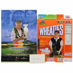 Hale Irwins Signed Wheaties Box, 2008 Hualalai Resort Poster & 3x5 Index Card JSA ALOA