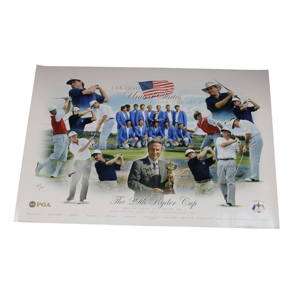 Hale Irwins Dave Stockton Signed 1991 Ryder Cup at Kiawah Island Posters w/Captain JSA ALOA