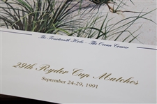 Hale Irwin's Signed 1991 Ryder Cup Team USA at Kiawah Island Posters JSA ALOA