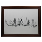 Arnold Palmer Career Timeline Sketch Sequence Framed Print by Tony Morris
