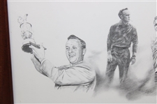 Arnold Palmer Career Timeline Sketch Sequence Framed Print by Tony Morris