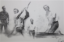 Arnold Palmer Career Timeline Sketch Sequence Framed Print by Tony Morris