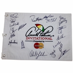 PGA Stars Multi-Signed Arnold Palmer Invitational White Embroidered Flag JSA ALOA