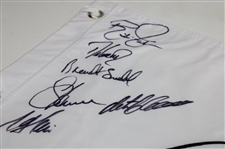 PGA Stars Multi-Signed Arnold Palmer Invitational White Embroidered Flag JSA ALOA