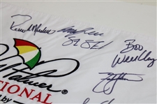 PGA Stars Multi-Signed Arnold Palmer Invitational White Embroidered Flag JSA ALOA
