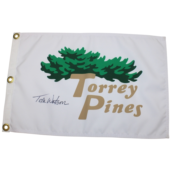 Tom Watson Signed Torrey Pines Flag JSA ALOA