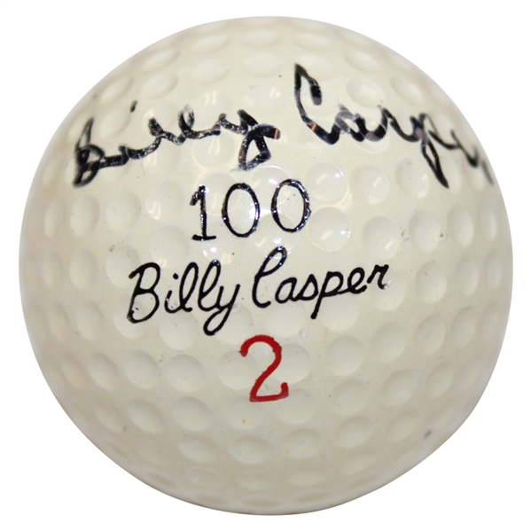 Billy Casper Signed Signature Logo Wilson 2 Golf Ball JSA ALOA