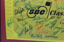 Champions Tour Flag Signed by 41 including Floyd, Kite, Irwin, and many more - Framed