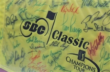 Champions Tour Flag Signed by 41 including Floyd, Kite, Irwin, and many more - Framed