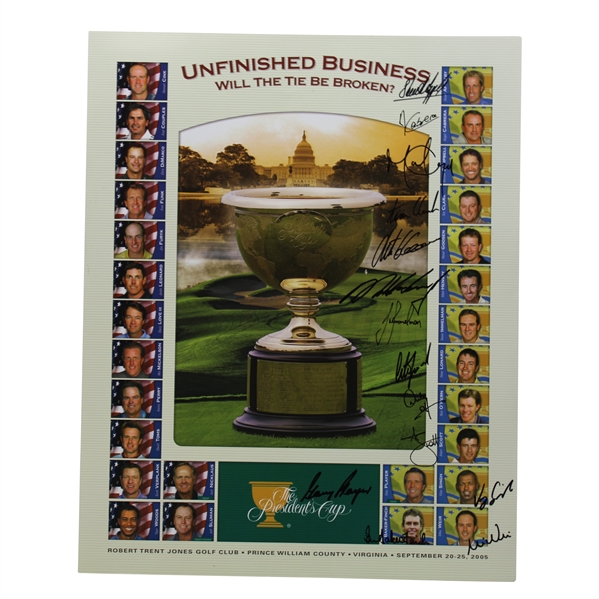 Gary Player & International Team Signed 2005 Presidents Cup Poster JSA ALOA