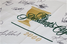 Multi Signed 2000 Presidents Cup Embroidered Flag JSA ALOA