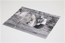 Arnold Palmer Signed Hitting Out Of Sandtrap at Royal Birkdale Photo JSA ALOA