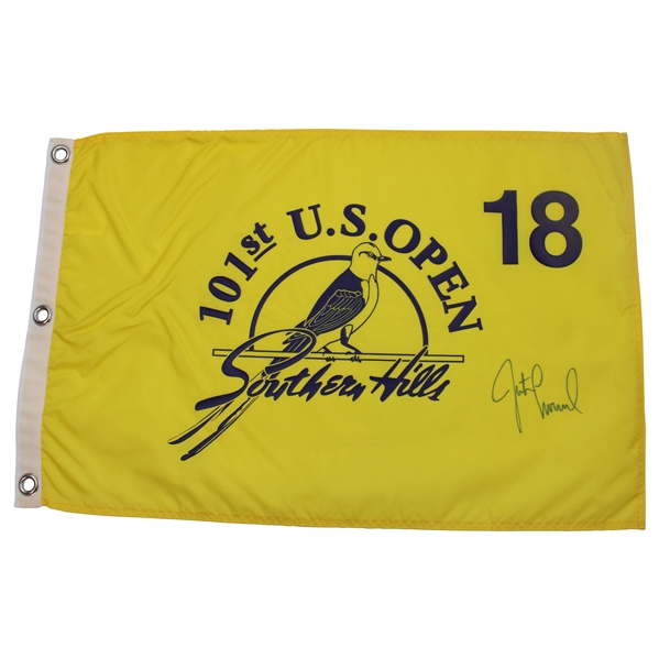 Justin Leonard Signed 2001 Us Open At Southern Hills Flag JSA ALOA