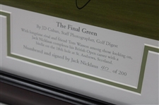 Jack Nicklaus Signed LTD ED #40/200 The Final Green St. Andrews Framed Photo - Golden Bear Authentic Auto