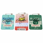 Nick Faldo Signed 1989, 1990, & 1996 Masters Tournament SERIES Badges JSA ALOA