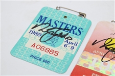 Nick Faldo Signed 1989, 1990, & 1996 Masters Tournament SERIES Badges JSA ALOA