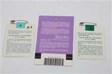 Nick Faldo Signed 1989 & 1990 Masters SERIES Badges plus 1996 Practice Rd Ticket JSA ALOA