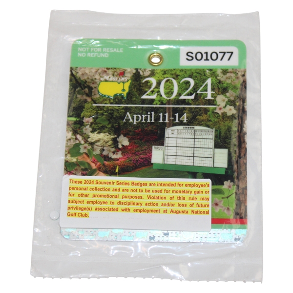 2024 Masters Tournament SERIES Badge #S01076 - Scottie Scheffler Winner