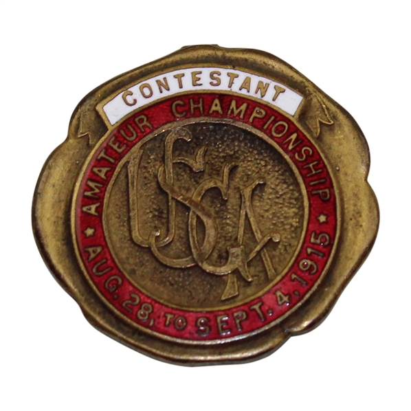 1915 US Amateur at CC of Detroit Contestant Badge - Robert Gardner Winner