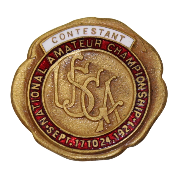 1921 US Amateur at St. Louis CC Contestant Badge - Jesse P. Guilford Winner