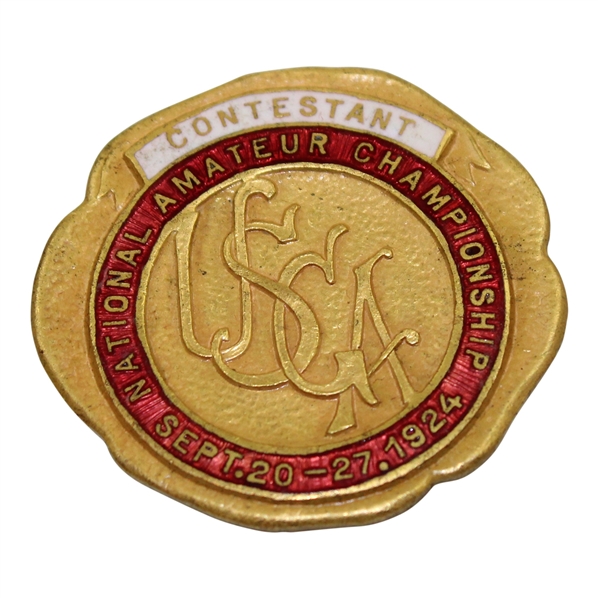 1924 US Amateur at Merion Golf Club Contestant Badge - Bobby Jones Winner