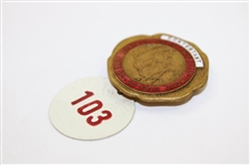 1923 US Amateur Public Links at East Potomac Park Contestant Badge #103 - Richard J. Walsh Winner