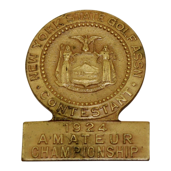 1924 New York State Golf Association Amateur Championship Contestant Badge
