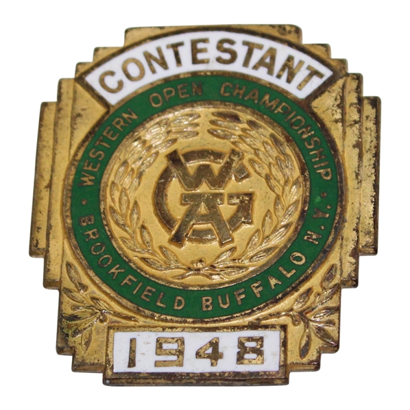 1948 Western Open Championship at Brookfield Contestant Badge - Ben Hogan Winner