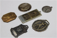 Six (6) Various Undated Golf Medallions/Clips - Some Sterling Silver