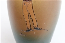 Early 1900's Weller Dickensware Pre-Swing Male Golfer Dual-Handle Jug