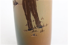 Early 1900's Weller Dickensware Pre-Swing Male Golfer Slim Vase