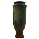 Early 1900's Weller Dickensware Two (2) Male Golfers Cylindrical Vase
