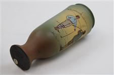Early 1900's Weller Dickensware Two (2) Male Golfers Cylindrical Vase
