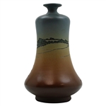 Early 1900's Weller Dickensware Male Golfer Fixing Divot w/Caddie Bulbous Vase