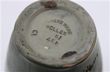 Early 1900's Weller Dickensware Male Golfer Finishing Putt Cylindrical Bulbous Vase