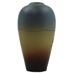 Early 1900's Weller Dickensware Pre-Swing Male Golfer w/Fence Cylindrical Bulbous Vase