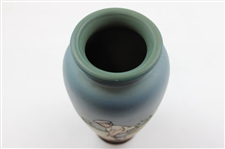 Early 1900's Weller Dickensware Male Golfer Finishing Putt Cylindrical Vase