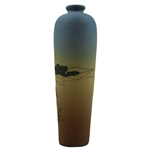 Early 1900's Weller Dickensware Pre-Swing Dark Complexion Male Golfer Cylindrical Vase
