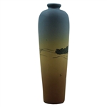 Early 1900's Weller Dickensware Pre-Swing Dark Complexion Male Golfer Cylindrical Vase