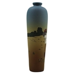 Early 1900's Weller Dickensware Pre-Swing Dark Complexion Male Golfer Cylindrical Vase