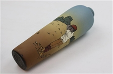 Early 1900's Weller Dickensware Pre-Swing Dark Complexion Male Golfer Cylindrical Vase