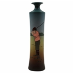 Early 1900s Weller Dickensware Pre-Swing Male Golfer Slim Vase