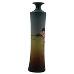 Early 1900's Weller Dickensware Pre-Swing Male Golfer Slim Vase