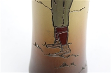 Early 1900's Weller Dickensware Pre-Swing Male Golfer Slim Vase